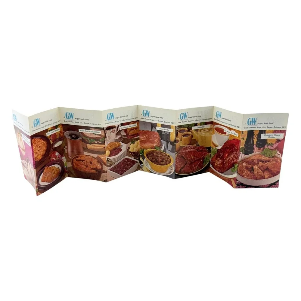 GW Sugar Fold-Out Recipe Pamphlets 1960s Multi-Color Instant Energy Set of 4